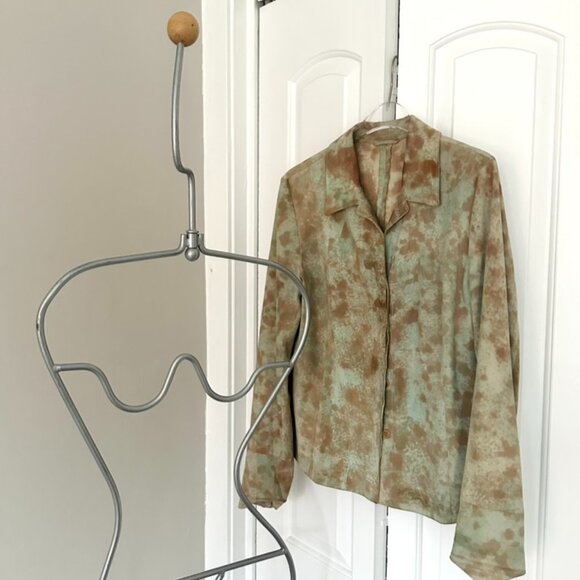 VINTAGE ITALIAN SUEDE LONG SLEEVE BUTTON UP - Picture 9 of 9